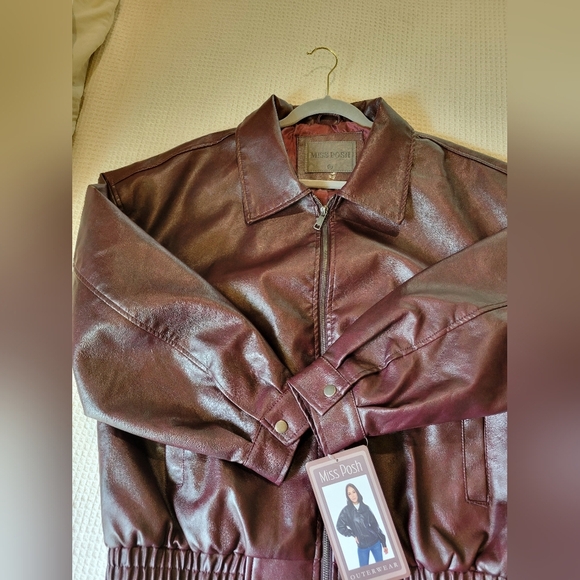 Miss Posh Women's Deep Burgundy Bomber Jacket - Picture 12 of 16